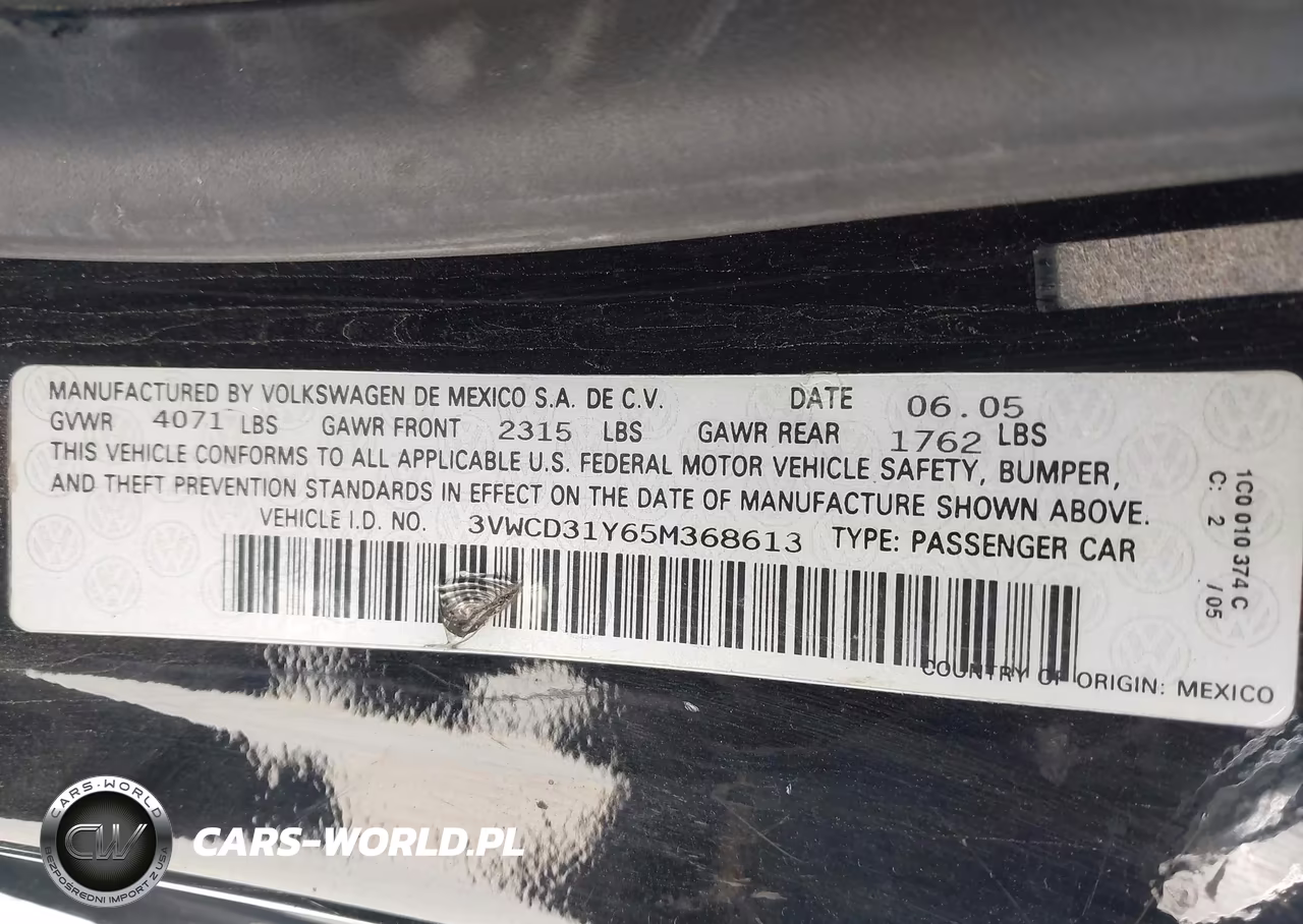 2005 Volkswagen New Beetle Gls 1.8T VIN:3VWCD31Y65M368613 - 9