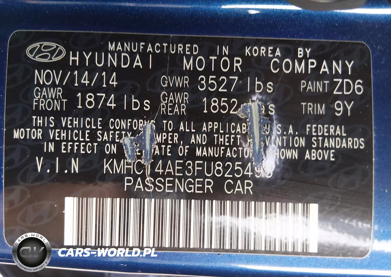 2015 Hyundai Accent Gls VIN:KMHCT4AE3FU825498 - 9