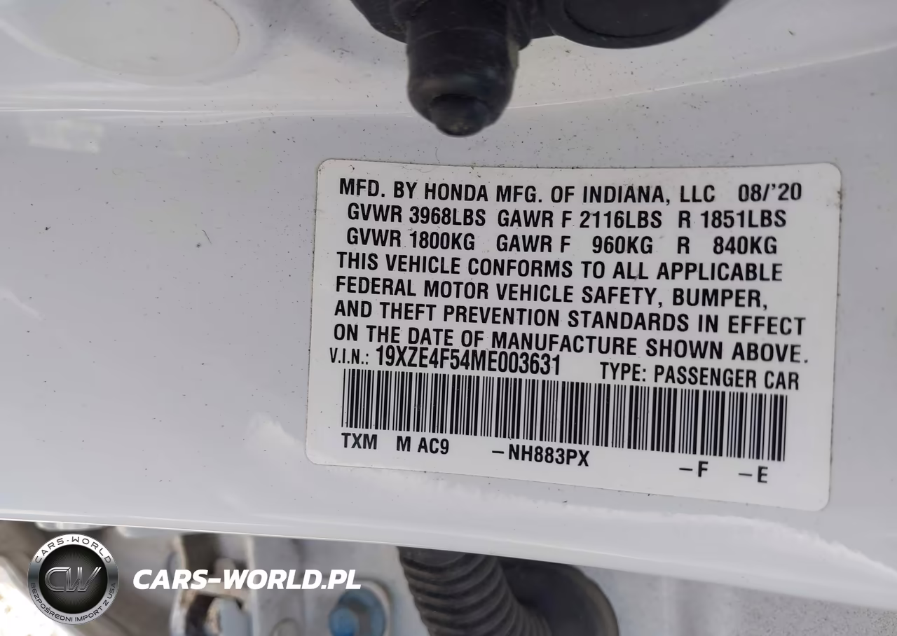 2021 Honda Insight Ex VIN:19XZE4F54ME003631 - 9