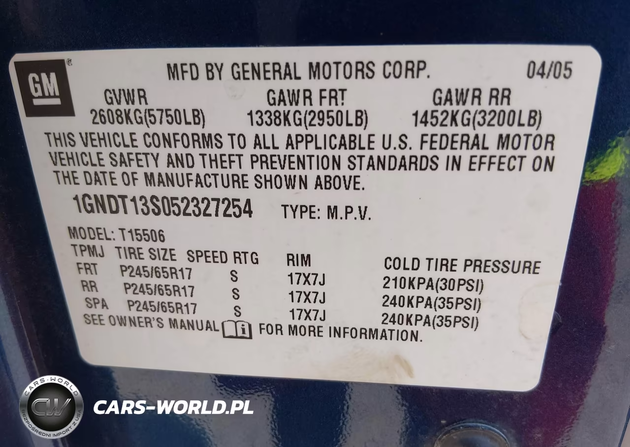 2005 Chevrolet Trailblazer Lt VIN:1GNDT13S052327254 - 9