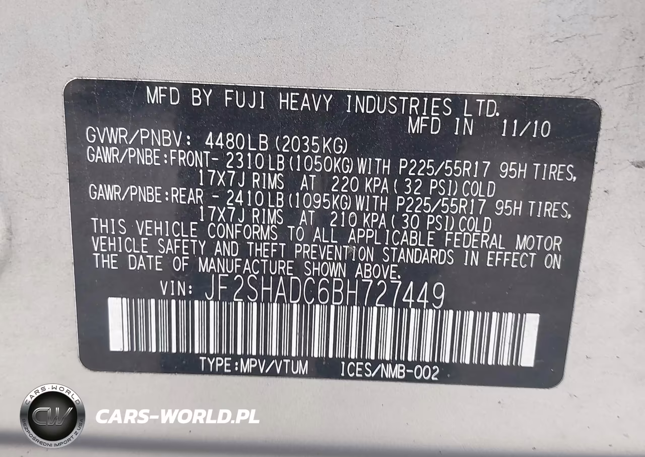 2011 Subaru Forester 2.5X Premium VIN:JF2SHADC6BH727449 - 9