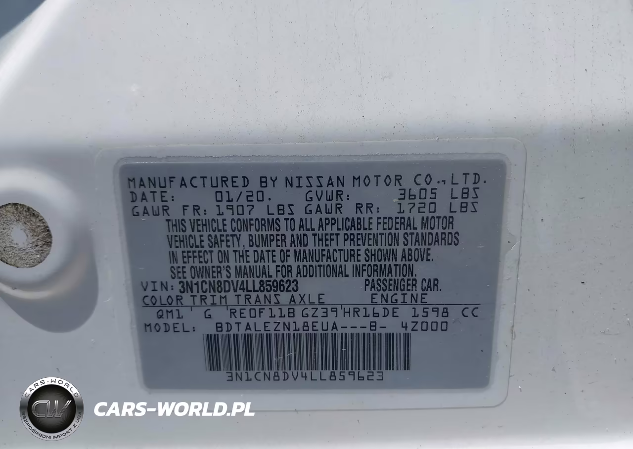 2020 Nissan Versa S Xtronic Cvt VIN:3N1CN8DV4LL859623 - 9