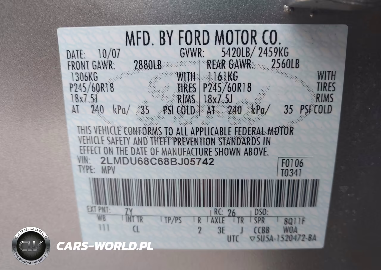 2008 Lincoln Mkx VIN:2LMDU68C68BJ05742 - 9
