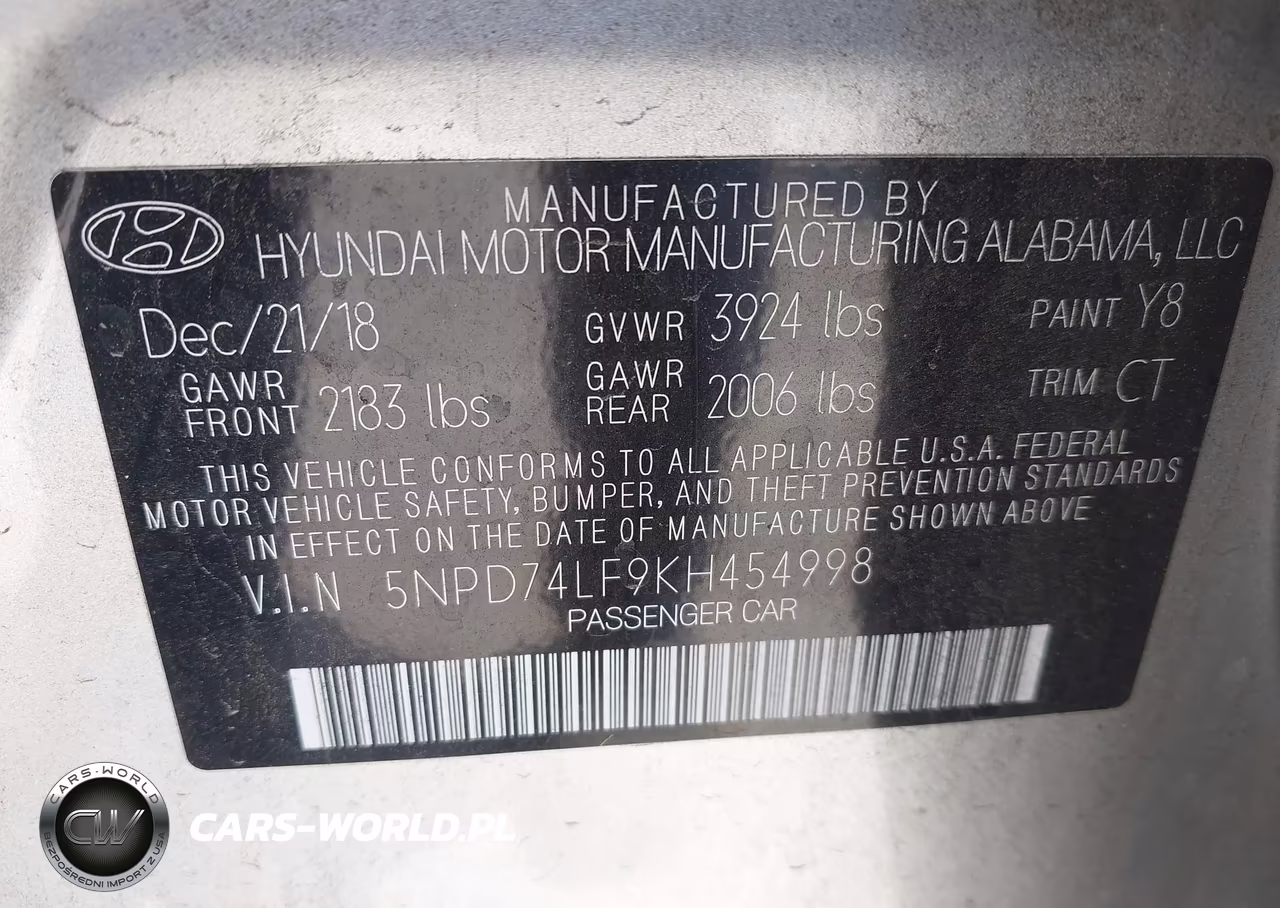 2019 Hyundai Elantra Se VIN:5NPD74LF9KH454998 - 9