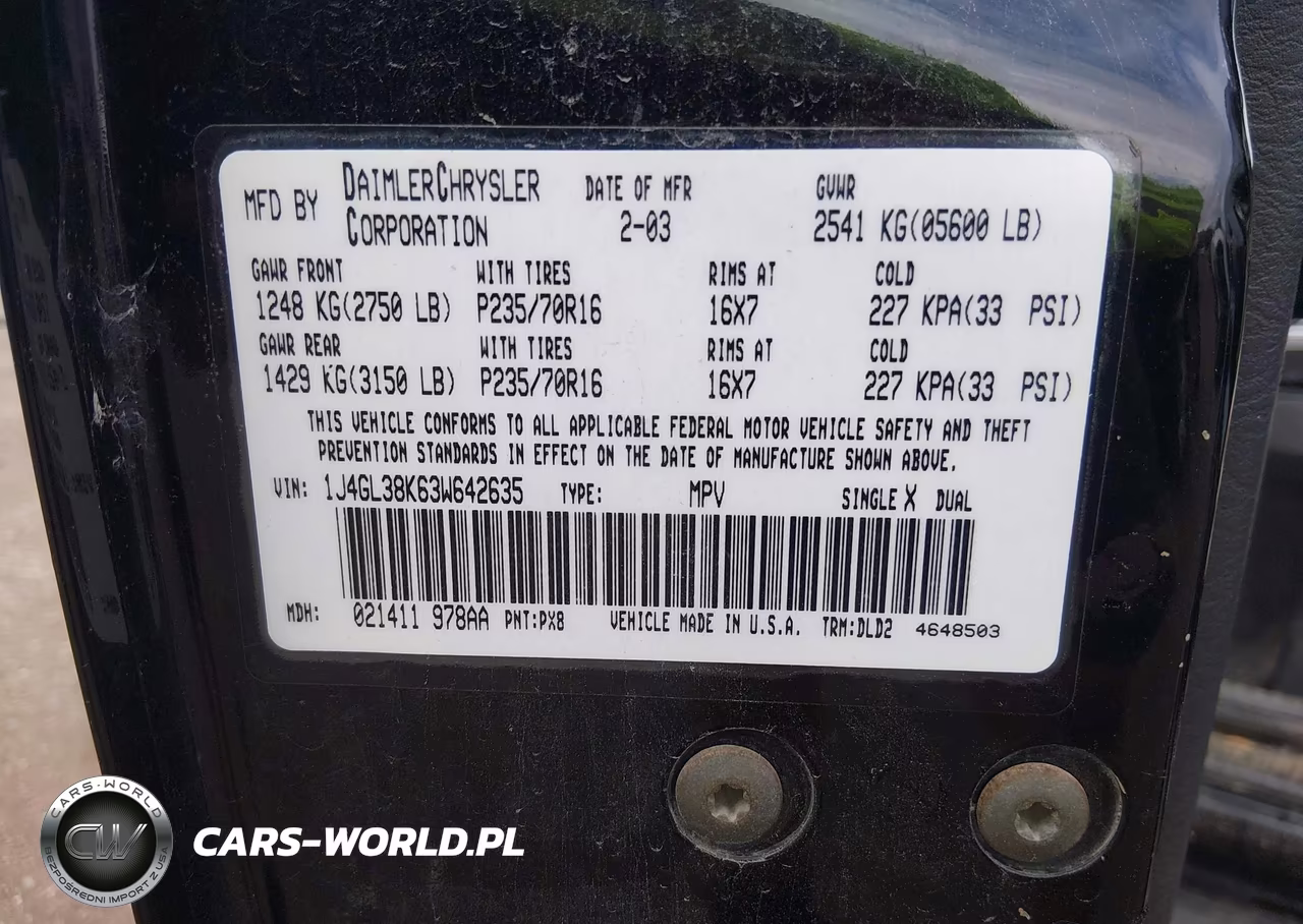 2003 Jeep Liberty Renegade VIN:1J4GL38K63W642635 - 9