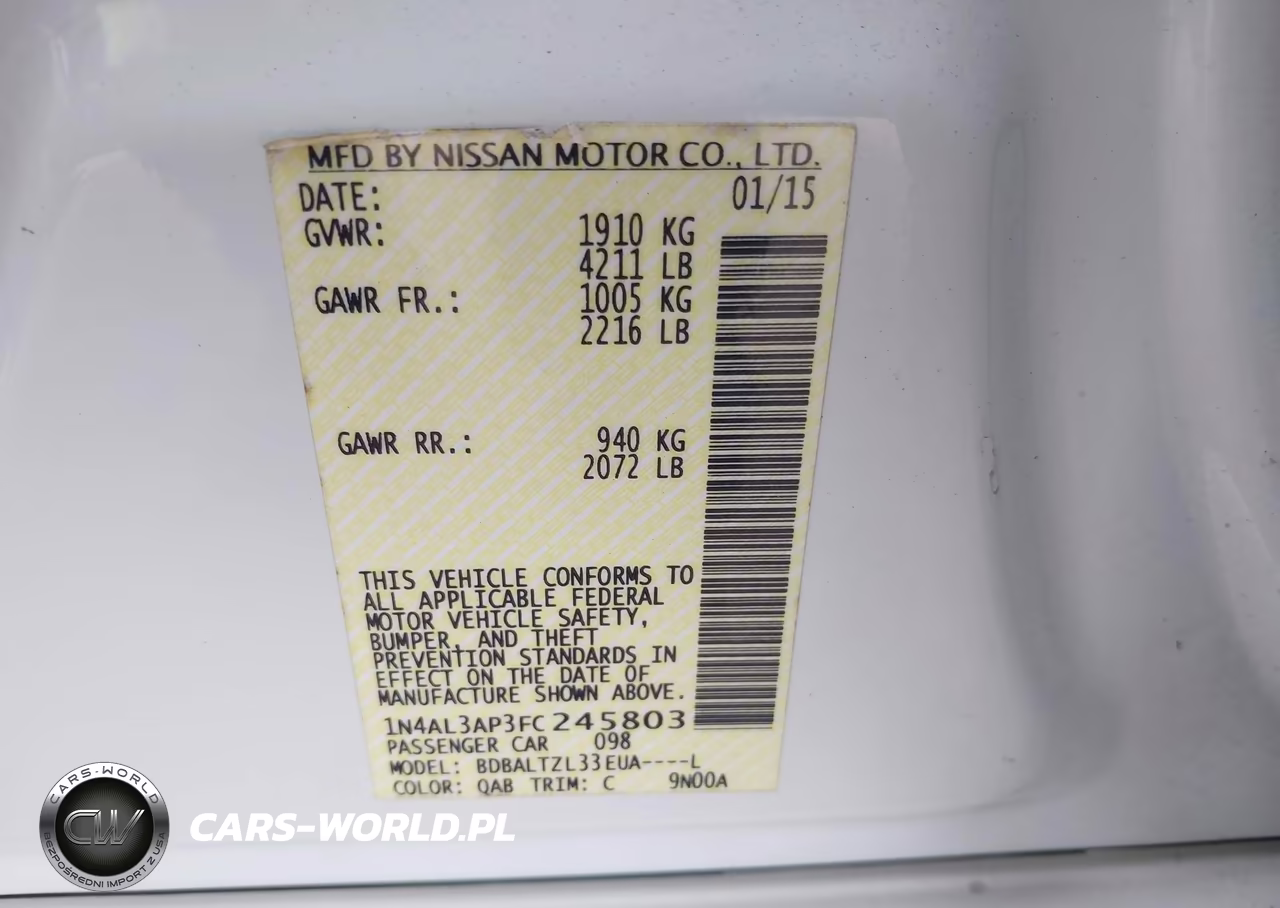 2015 Nissan Altima 2.5 Sl VIN:1N4AL3AP3FC245803 - 9