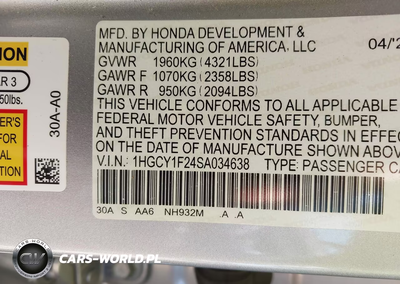 2025 Honda Accord Lx VIN:1HGCY1F24SA034638 - 9