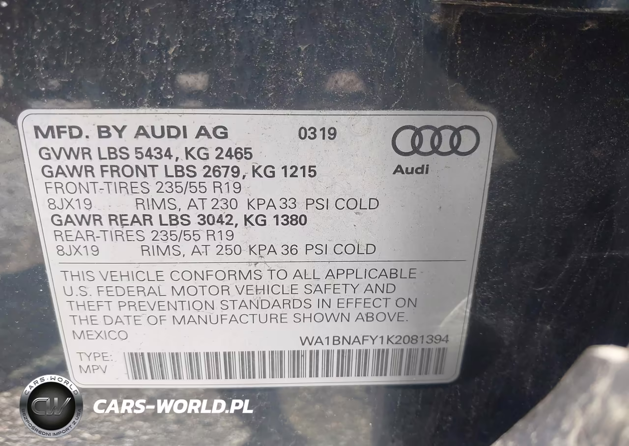 2019 Audi Q5 45 Premium VIN:WA1BNAFY1K2081394 - 9
