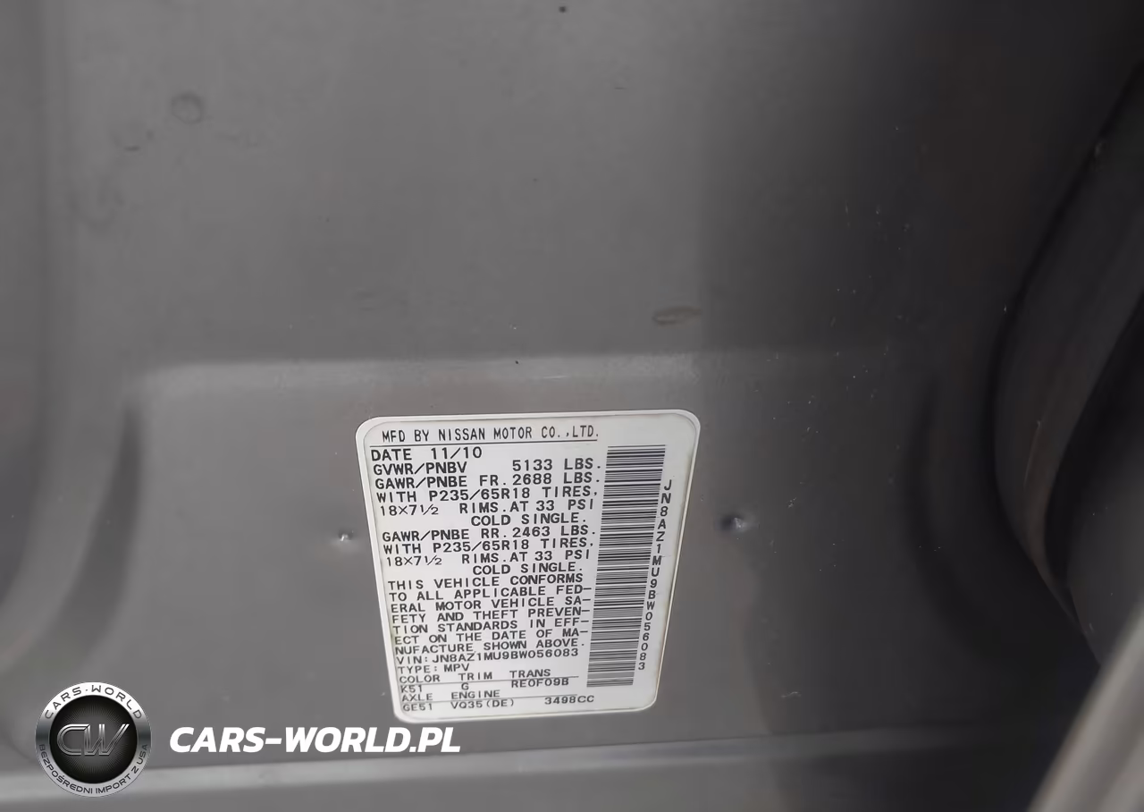 2011 Nissan Murano S VIN:JN8AZ1MU9BW056083 - 9