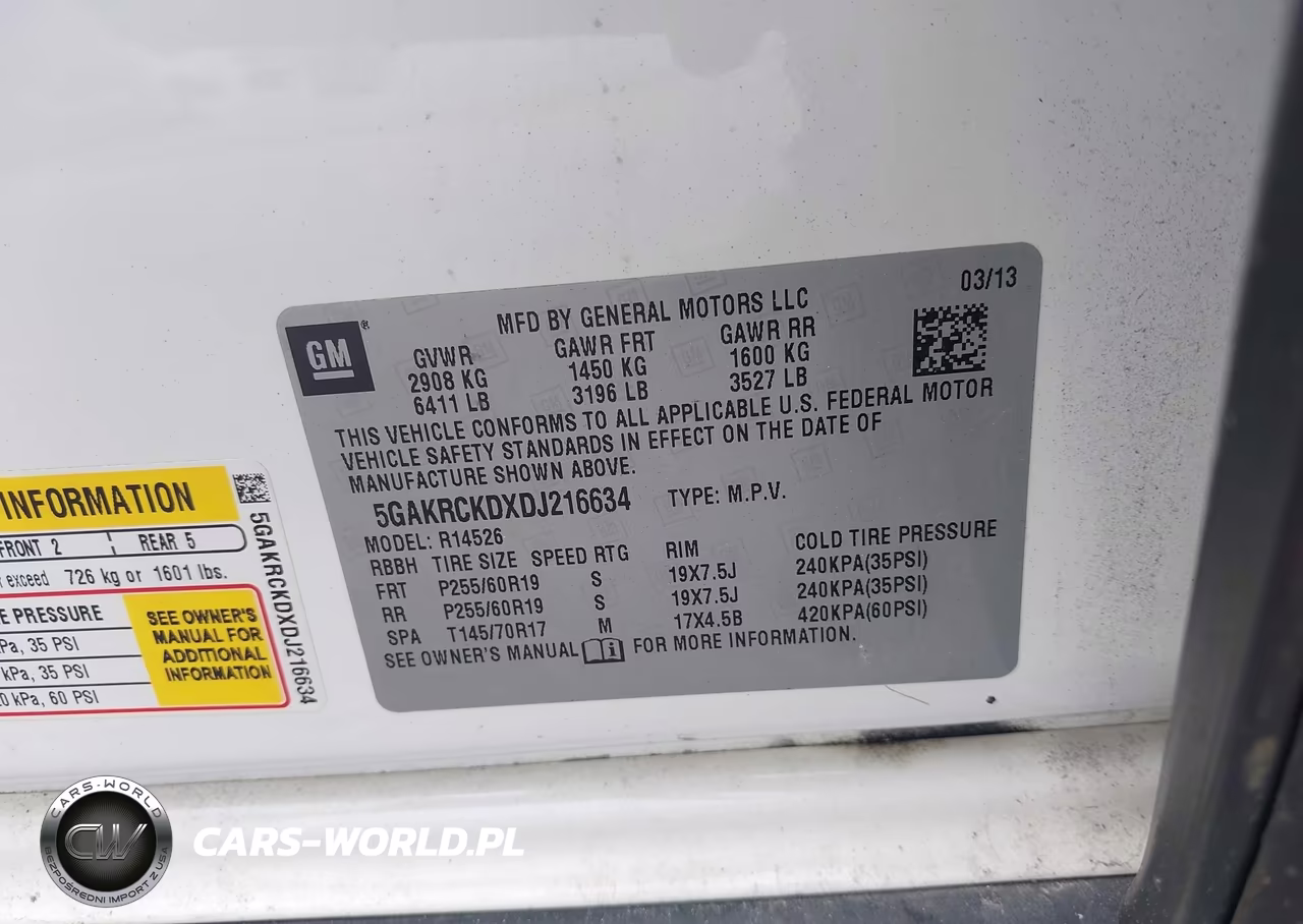 2013 Buick Enclave Leather VIN:5GAKRCKDXDJ216634 - 9