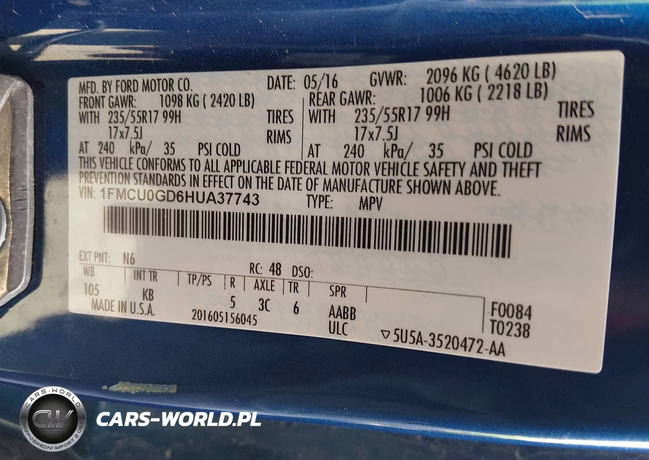 2017 Ford Escape Se VIN:1FMCU0GD6HUA37743 - 9