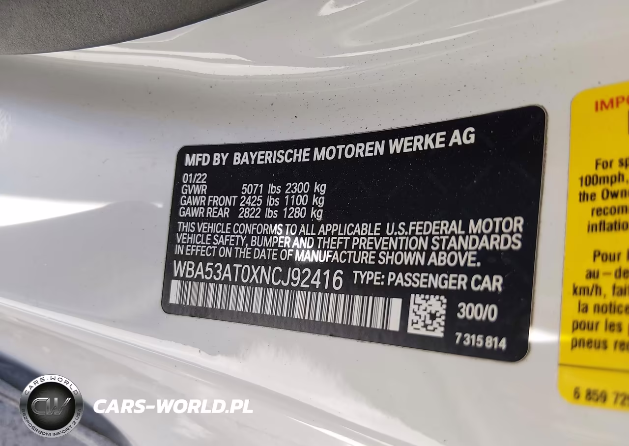 2022 BMW M440I VIN:WBA53AT0XNCJ92416 - 9