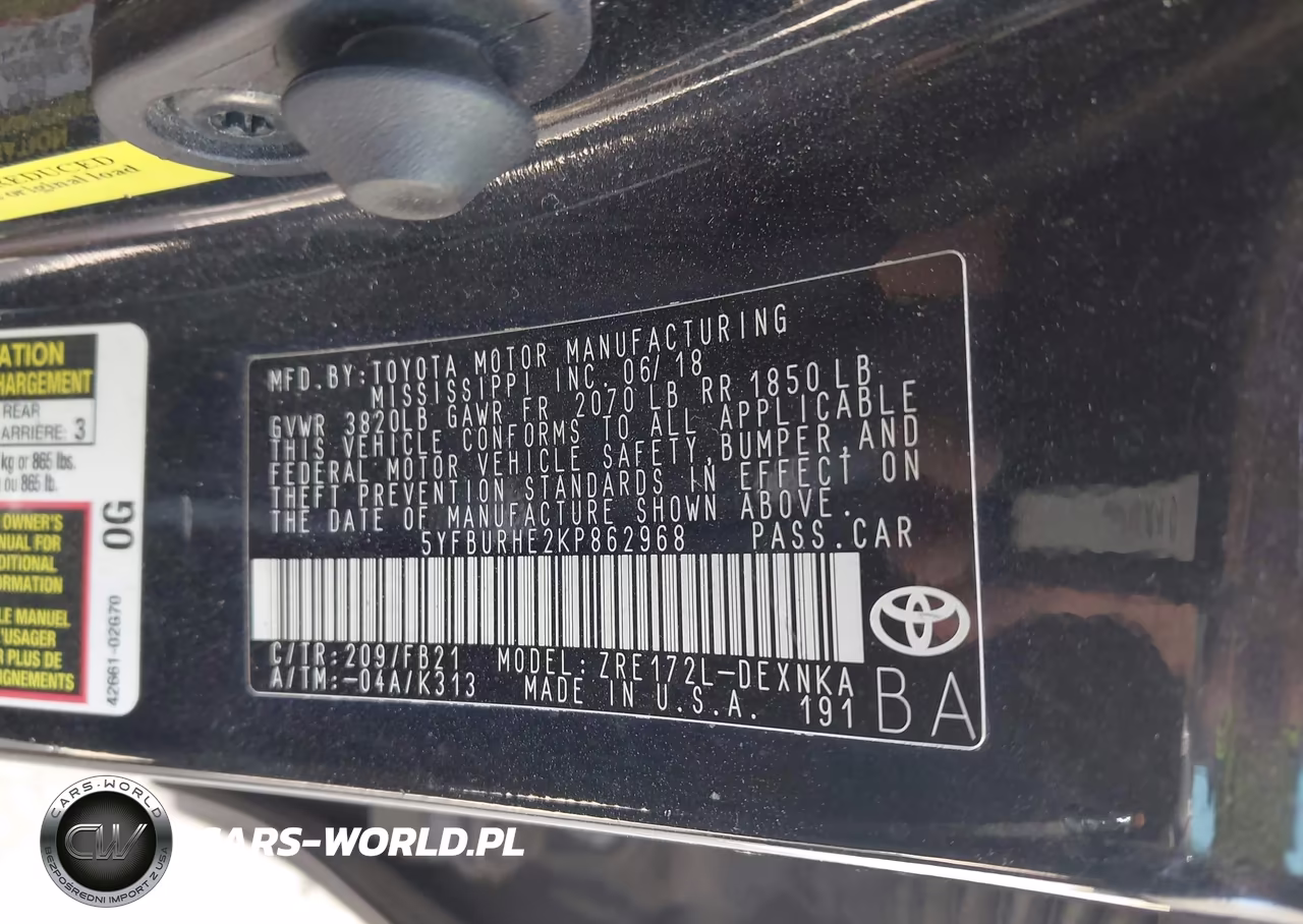 2019 Toyota Corolla Le VIN:5YFBURHE2KP862968 - 9
