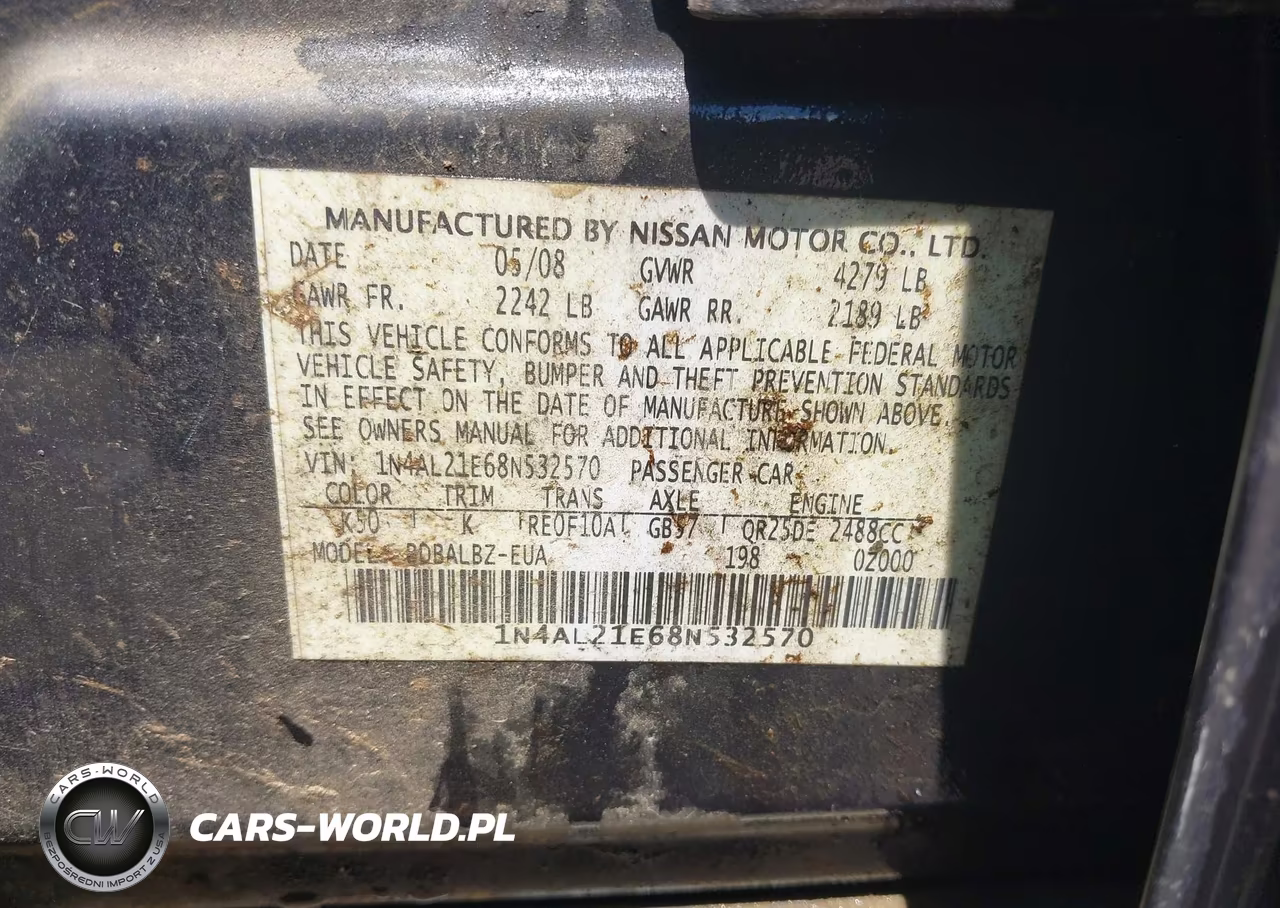2008 Nissan Altima 2.5 S VIN:1N4AL21E68N532570 - 9