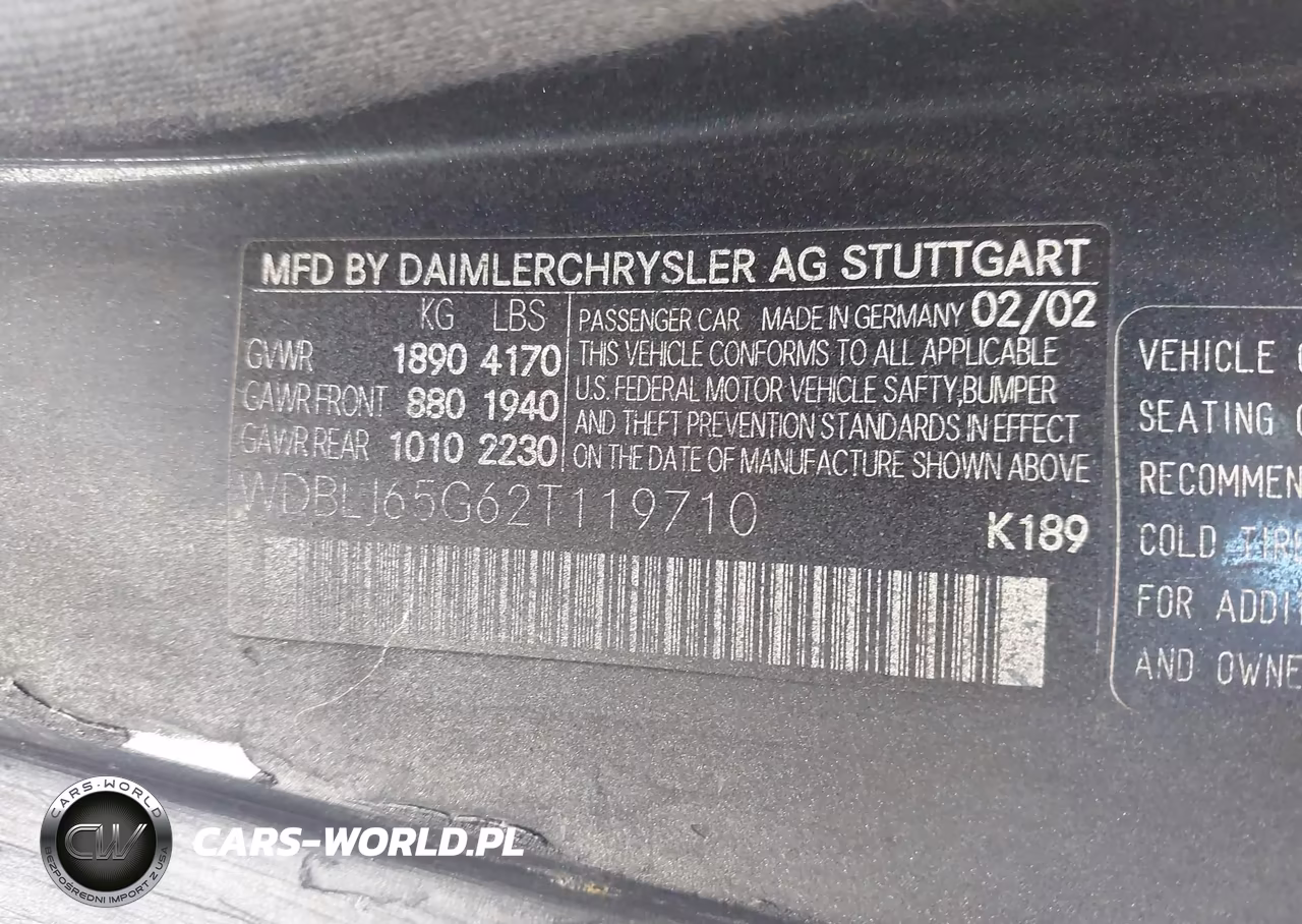 2002 Mercedes-Benz Clk 320 VIN:WDBLJ65G62T119710 - 9