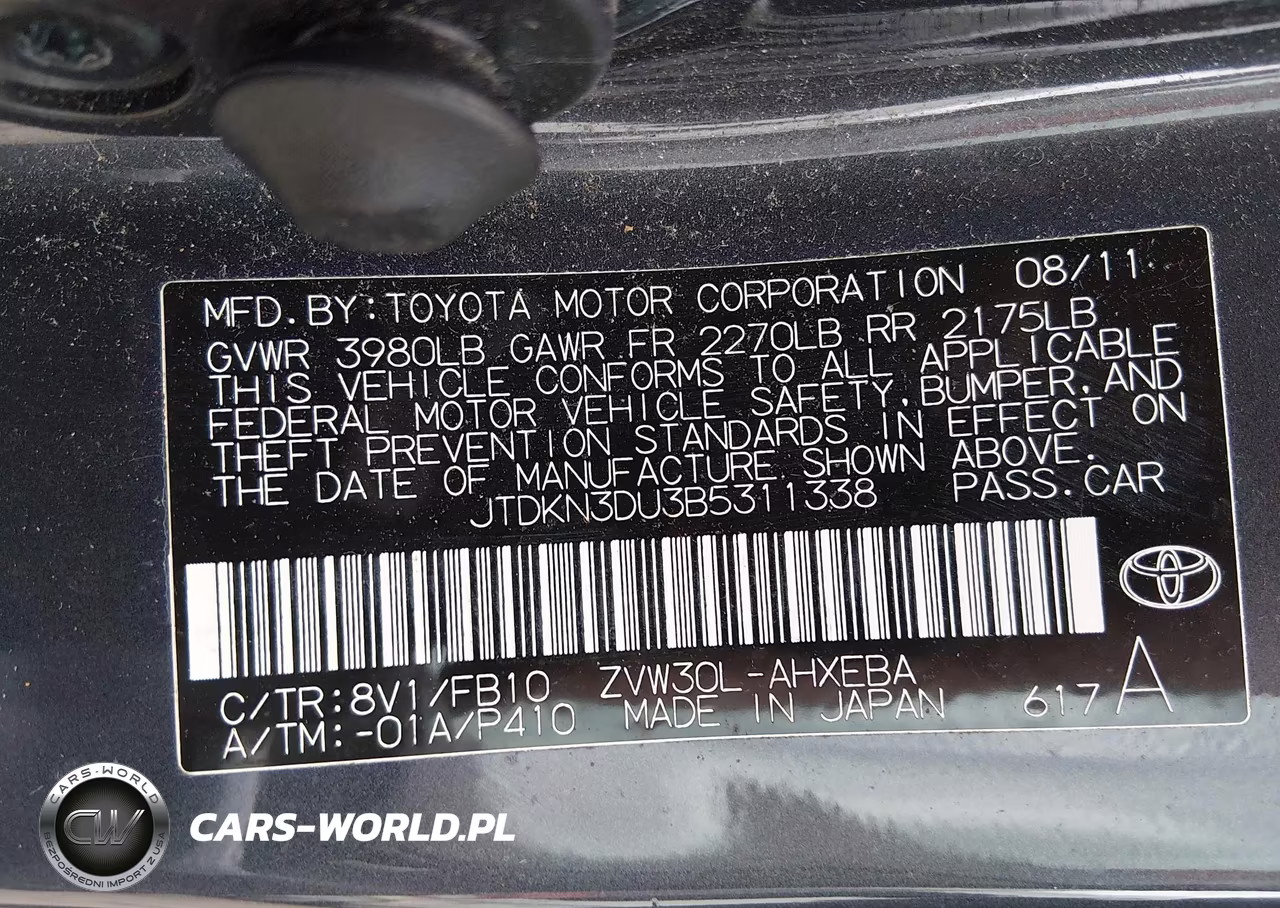 2011 Toyota Prius Three VIN:JTDKN3DU3B5311338 - 9