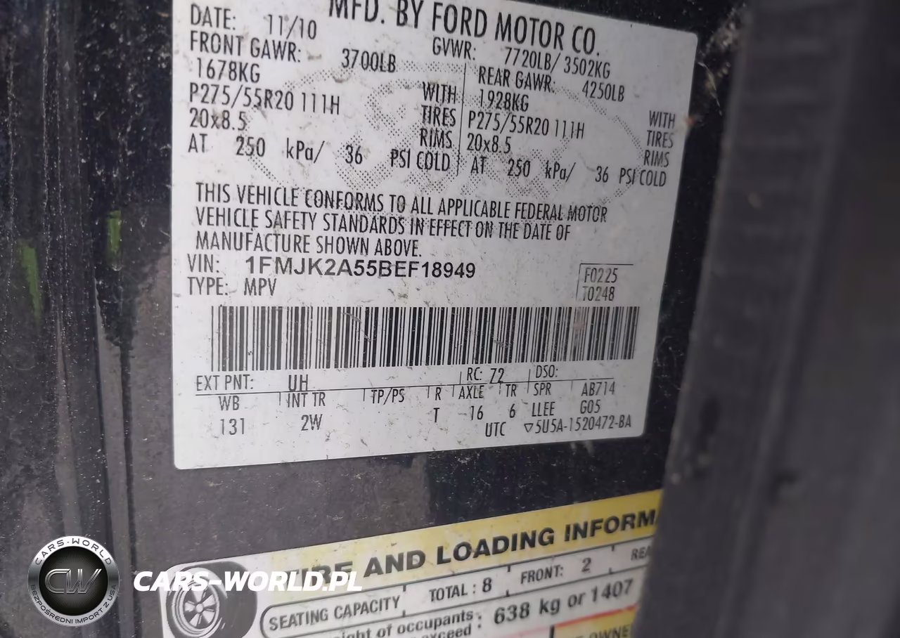 2011 Ford Expedition El Limited VIN:1FMJK2A55BEF18949 - 9