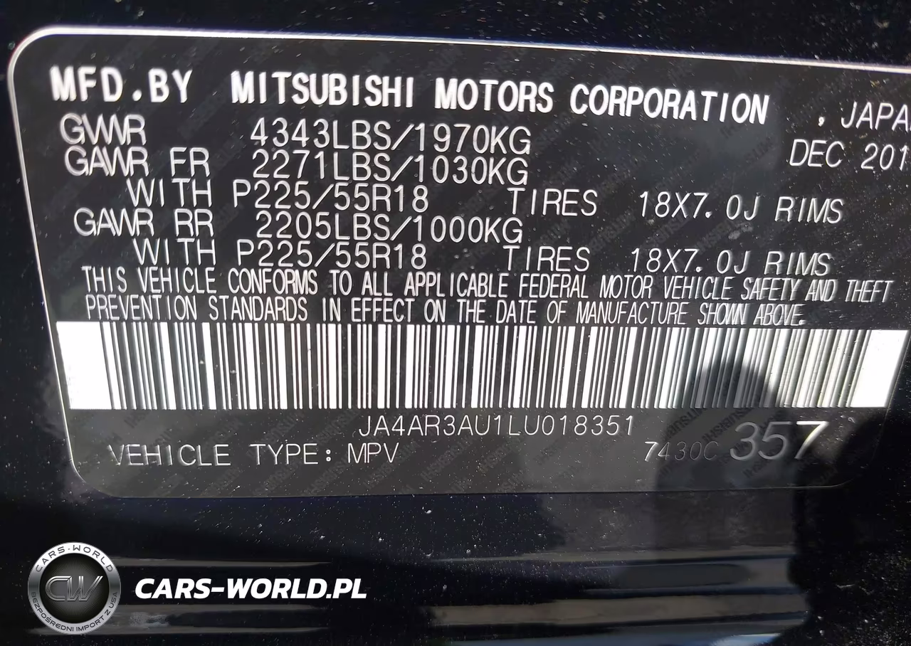2020 Mitsubishi Outlander Sport 2.0 Be Awc-2.0 Es Awc-2.0 Se Awc-2.0 Sp Awc VIN:JA4AR3AU1LU018351 - 9