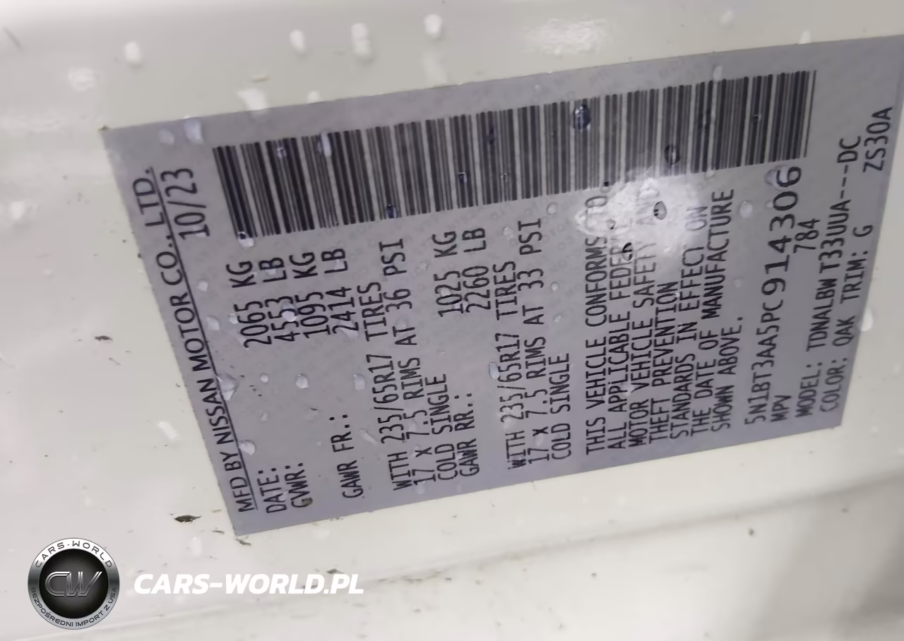 2023 Nissan Rogue S Fwd VIN:5N1BT3AA5PC914306 - 9