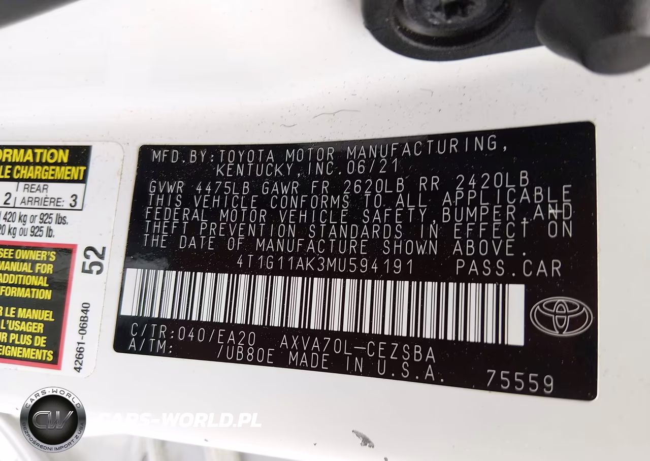 2021 Toyota Camry Se VIN:4T1G11AK3MU594191 - 9