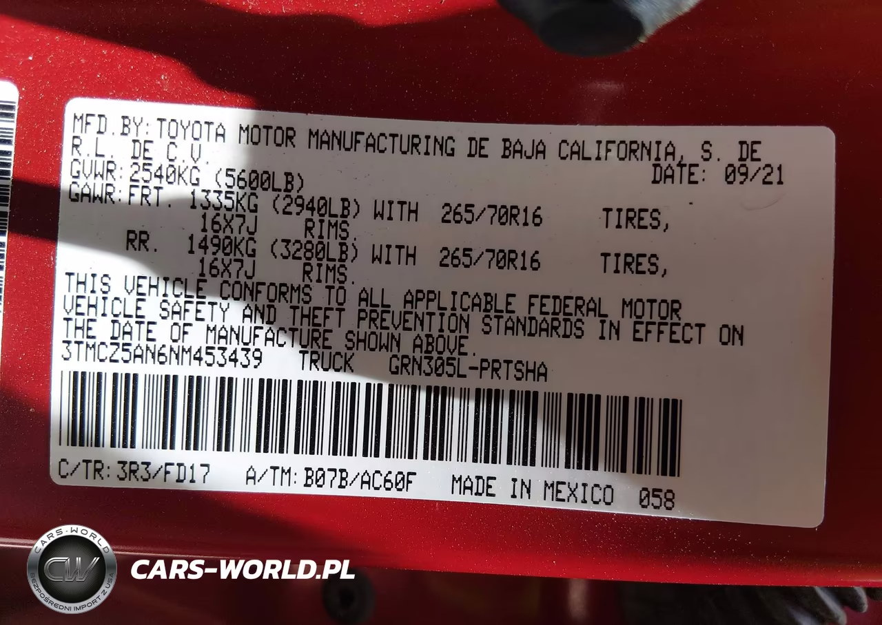 2022 Toyota Tacoma Trd Off Road VIN:3TMCZ5AN6NM453439 - 9
