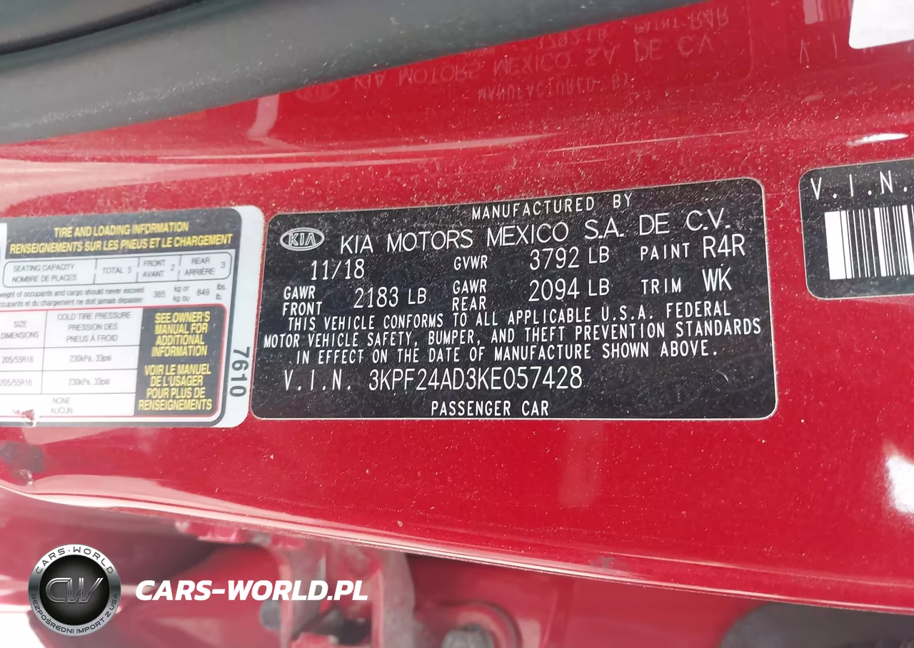 2019 Kia Forte Lxs VIN:3KPF24AD3KE057428 - 9