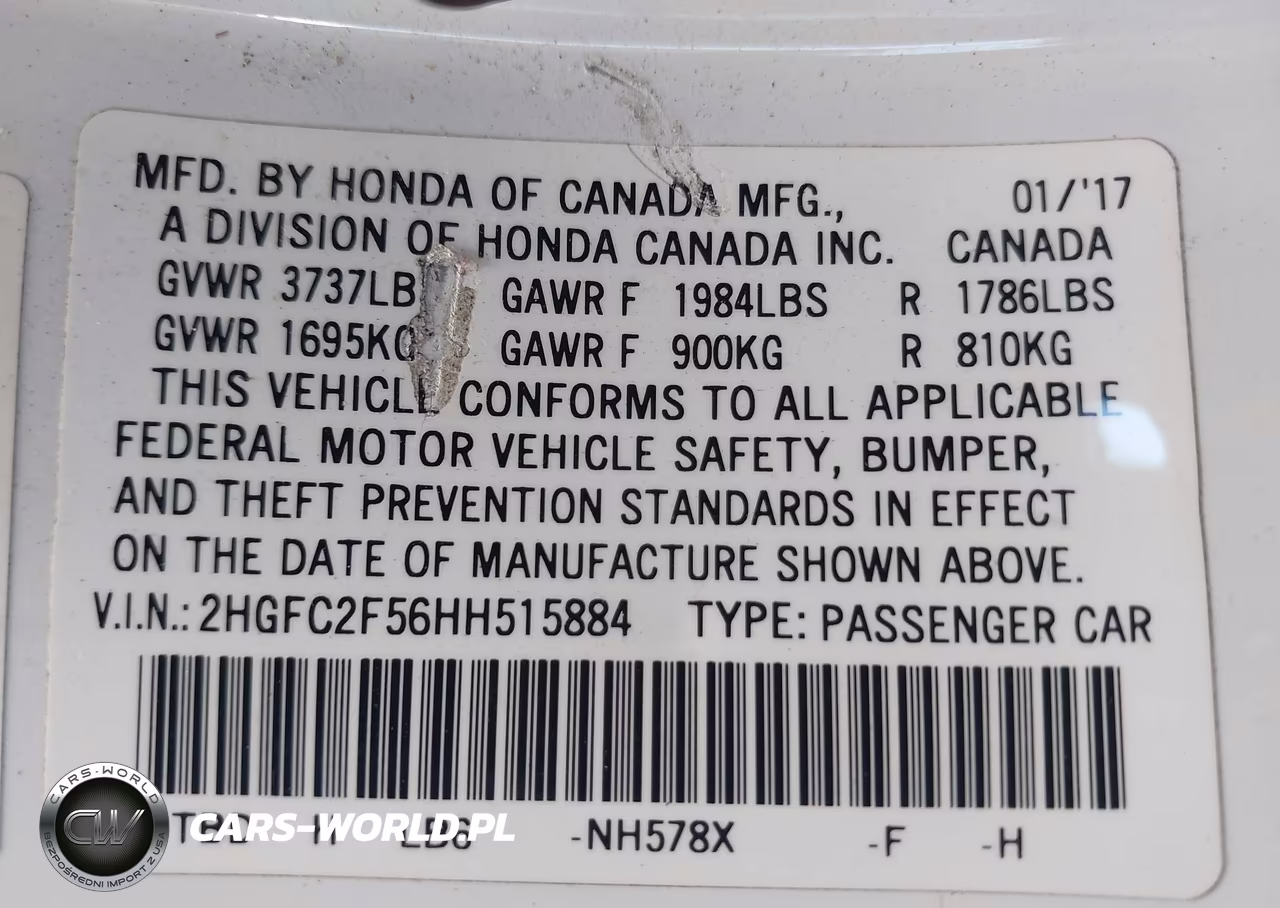 2017 Honda Civic Lx VIN:2HGFC2F56HH515884 - 9