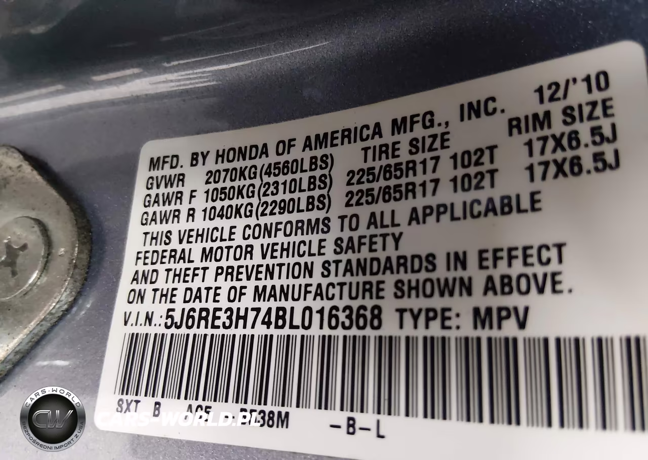 2011 Honda Cr-V Ex-L VIN:5J6RE3H74BL016368 - 9