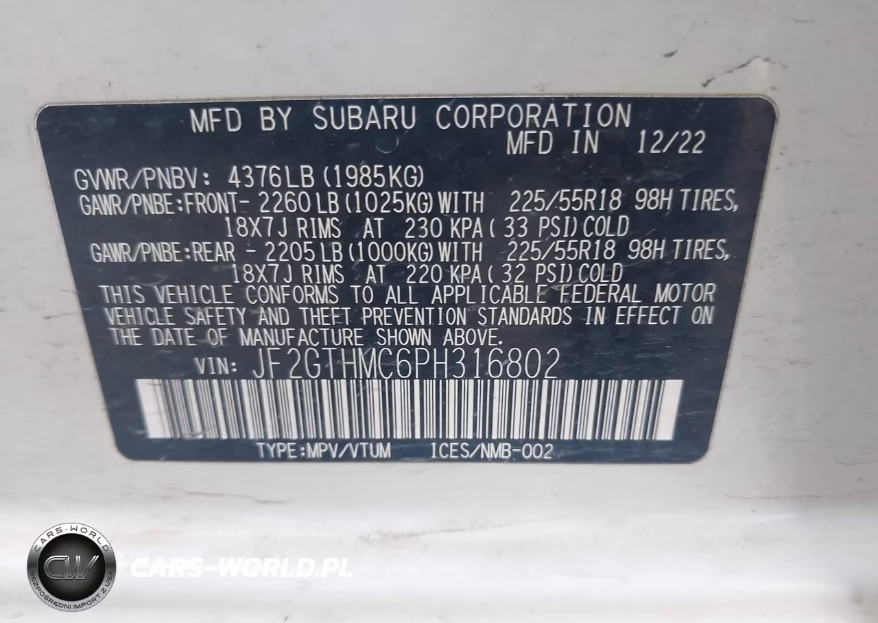 2023 Subaru Crosstrek Limited VIN:JF2GTHMC6PH316802 - 9