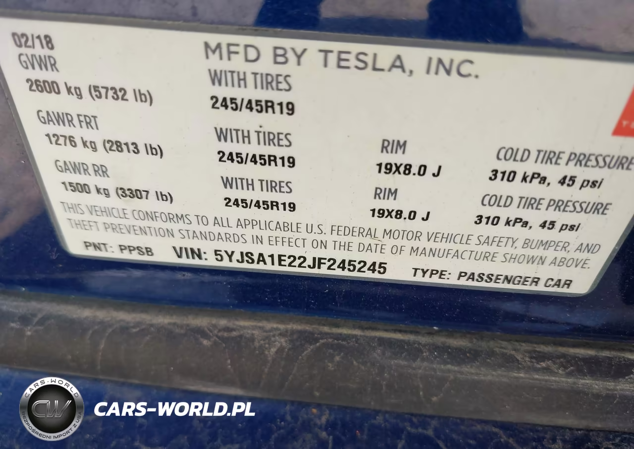 2018 Tesla Model S VIN:5YJSA1E22JF245245 - 9