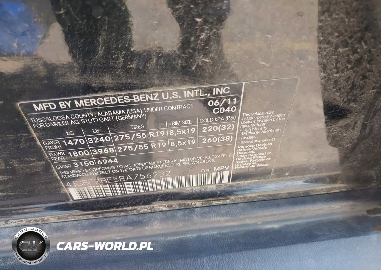 2011 Mercedes-Benz Gl 450 4Matic VIN:4JGBF7BE5BA756232 - 9