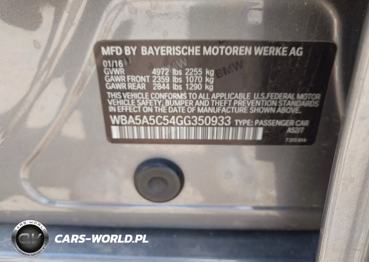 2016 BMW 528I VIN:WBA5A5C54GG350933 - 9