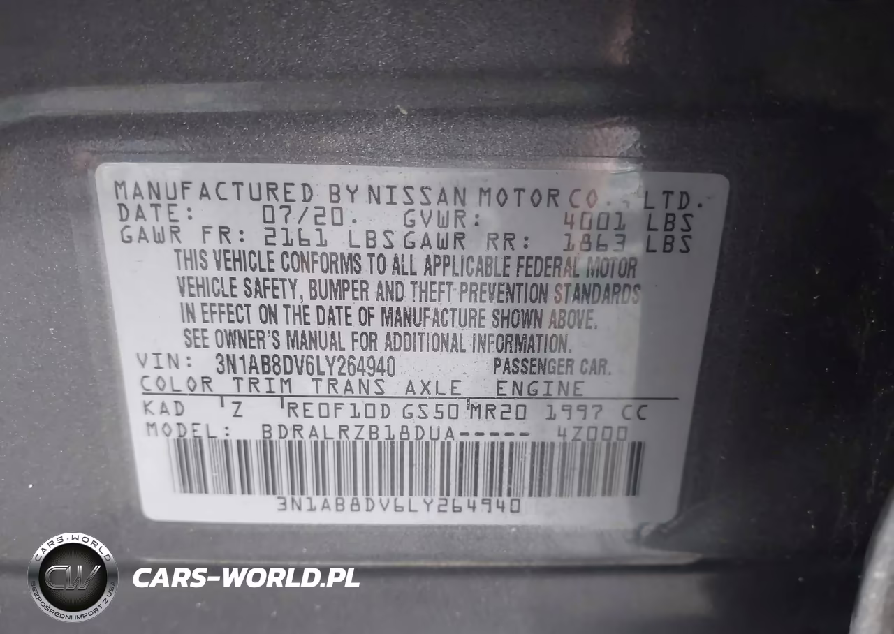 2020 Nissan Sentra Sr Xtronic Cvt VIN:3N1AB8DV6LY264940 - 9