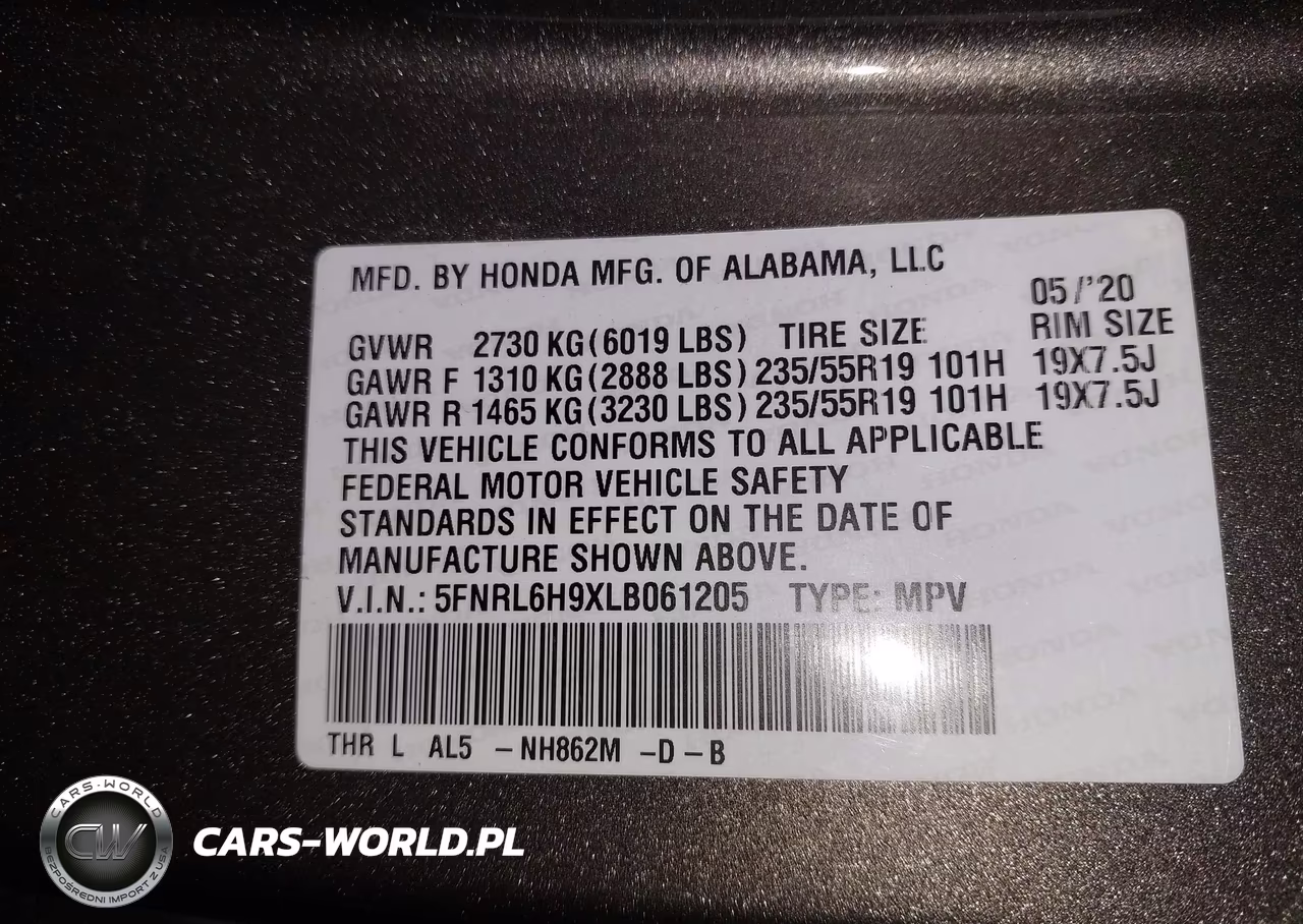 2020 Honda Odyssey Elite VIN:5FNRL6H9XLB061205 - 9