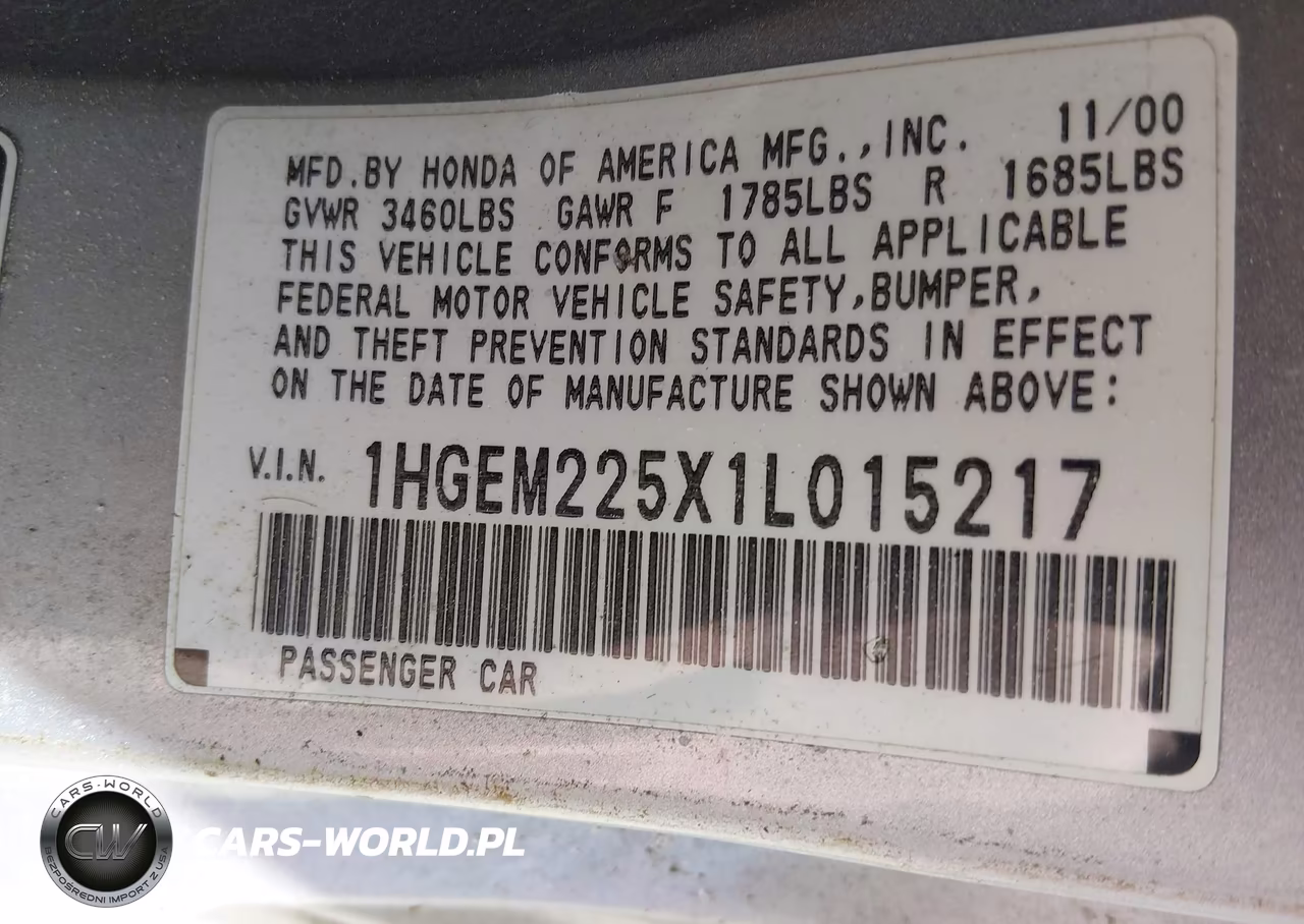 2001 Honda Civic Lx VIN:1HGEM225X1L015217 - 9