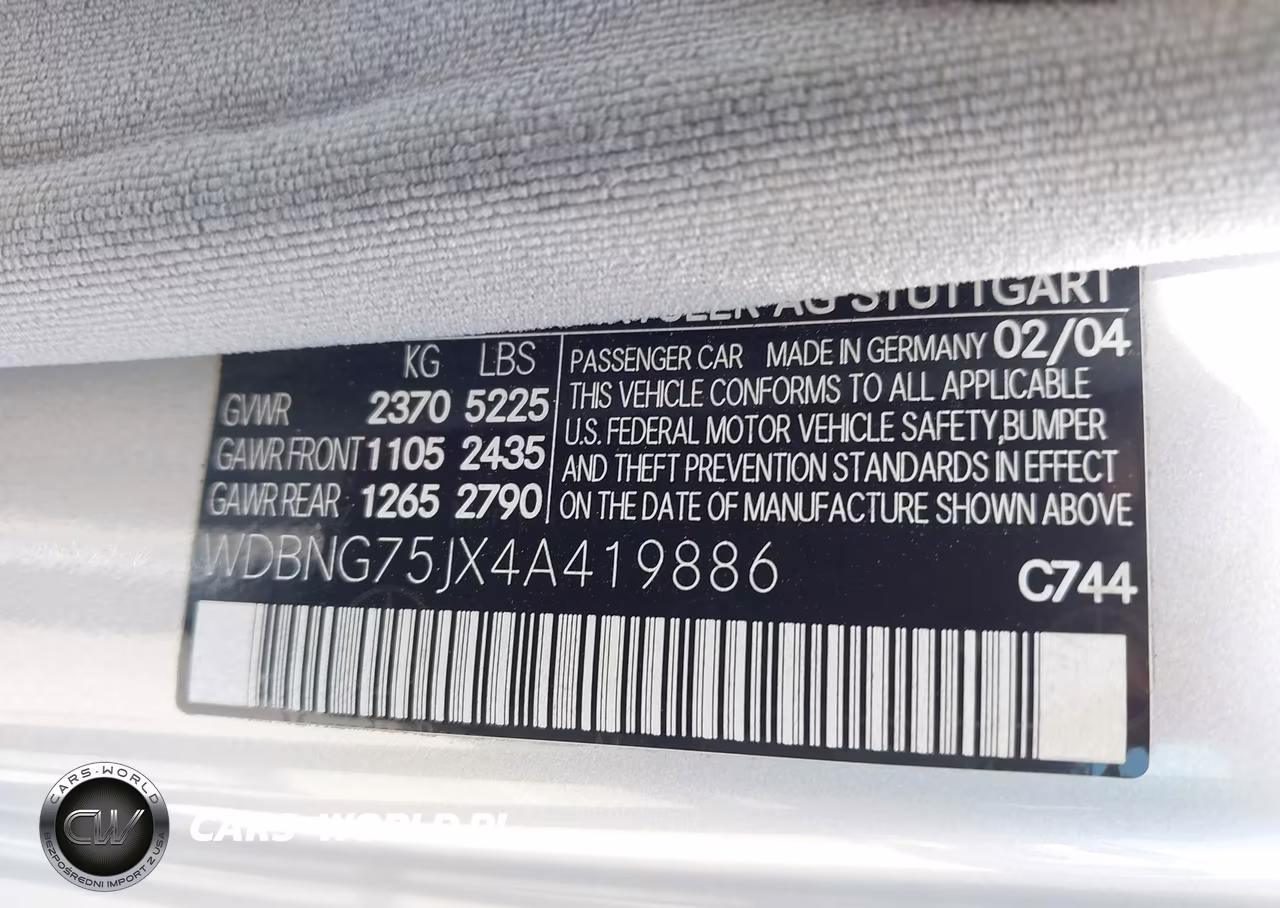 2004 Mercedes-Benz S 500 VIN:WDBNG75JX4A419886 - 9
