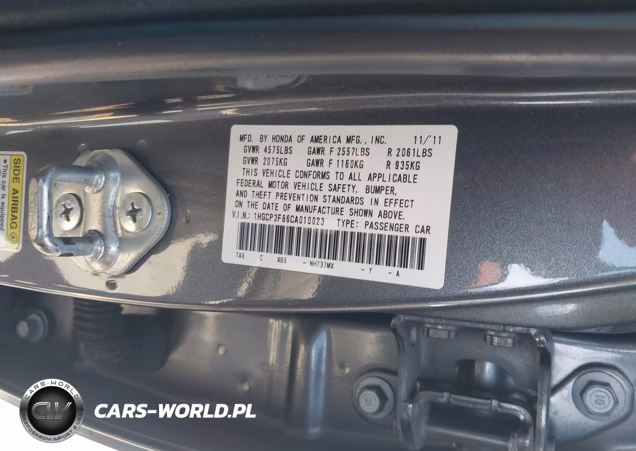 2012 Honda Accord 3.5 Ex-L VIN:1HGCP3F86CA010023 - 9