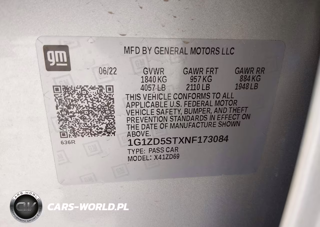2022 Chevrolet Malibu Fwd Lt VIN:1G1ZD5STXNF173084 - 8