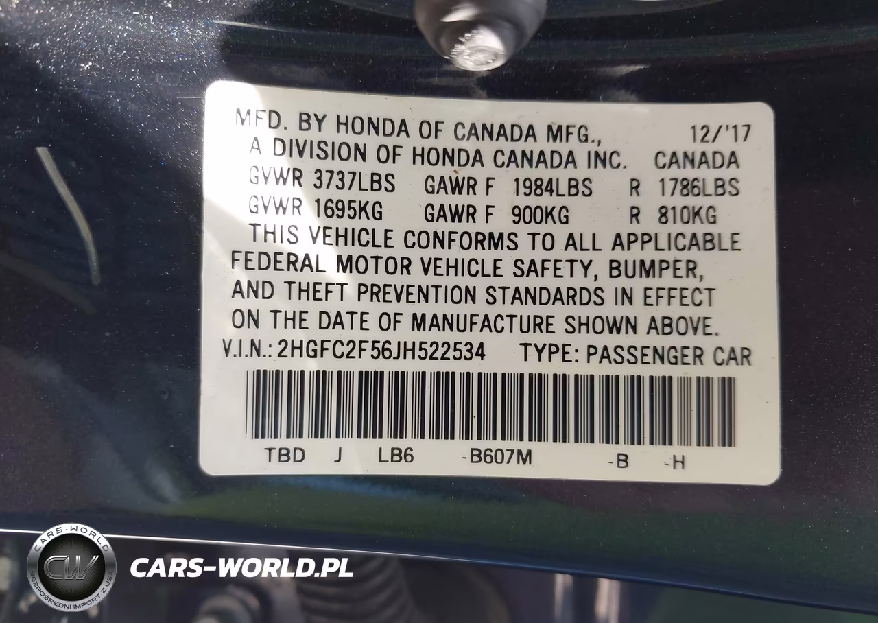 2018 Honda Civic Lx VIN:2HGFC2F56JH522534 - 9