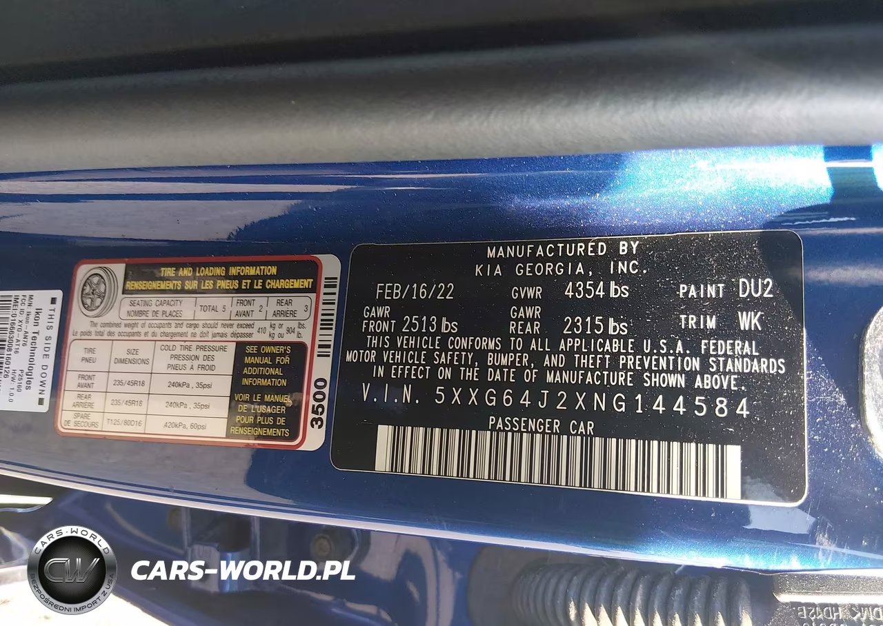 2022 Kia K5 Gt-Line VIN:5XXG64J2XNG144584 - 9
