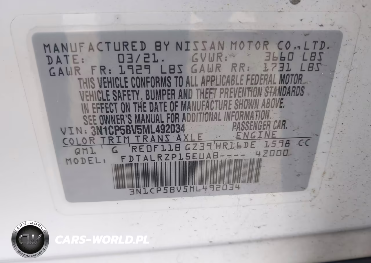 2021 Nissan Kicks S Xtronic Cvt VIN:3N1CP5BV5ML492034 - 9