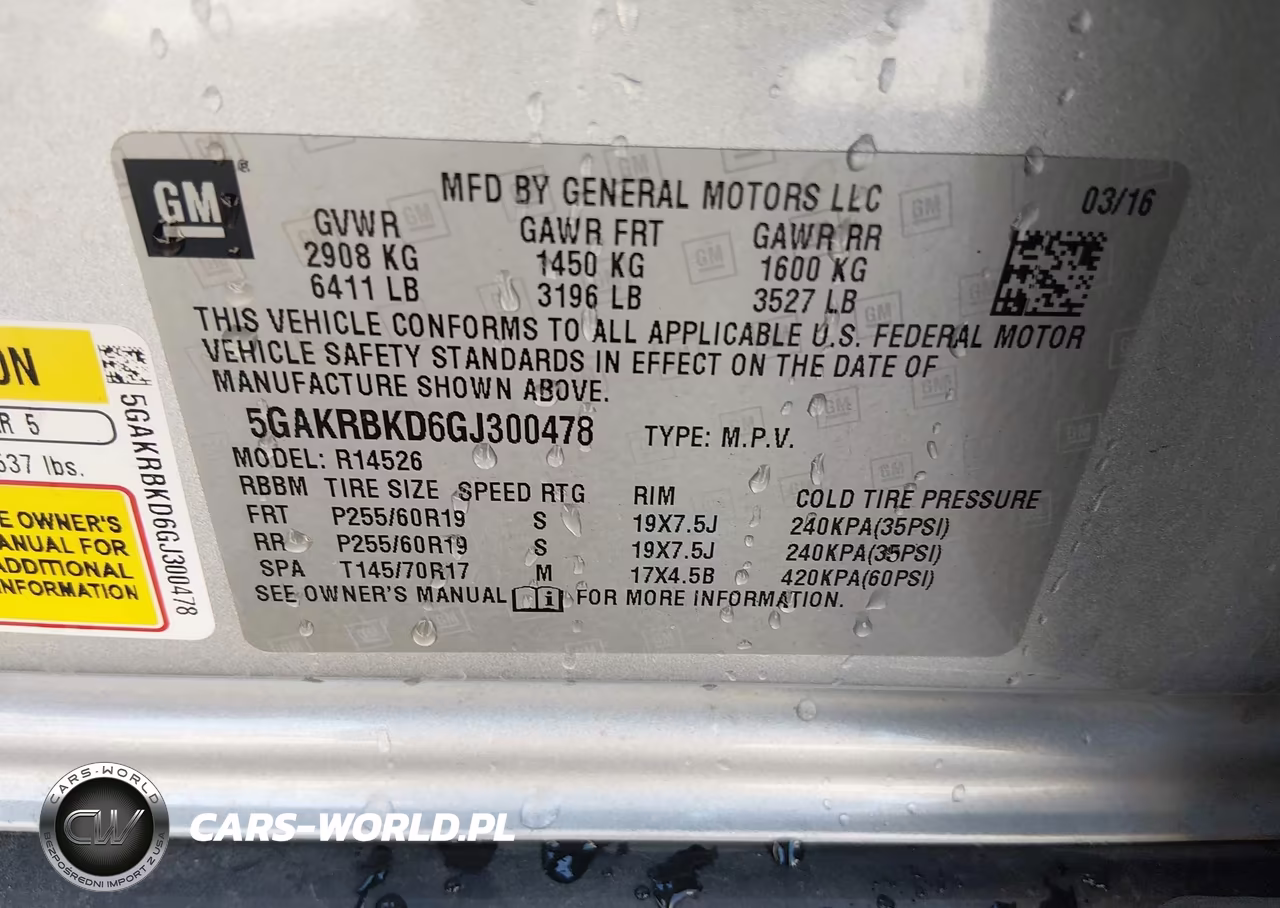 2016 Buick Enclave Leather VIN:5GAKRBKD6GJ300478 - 9