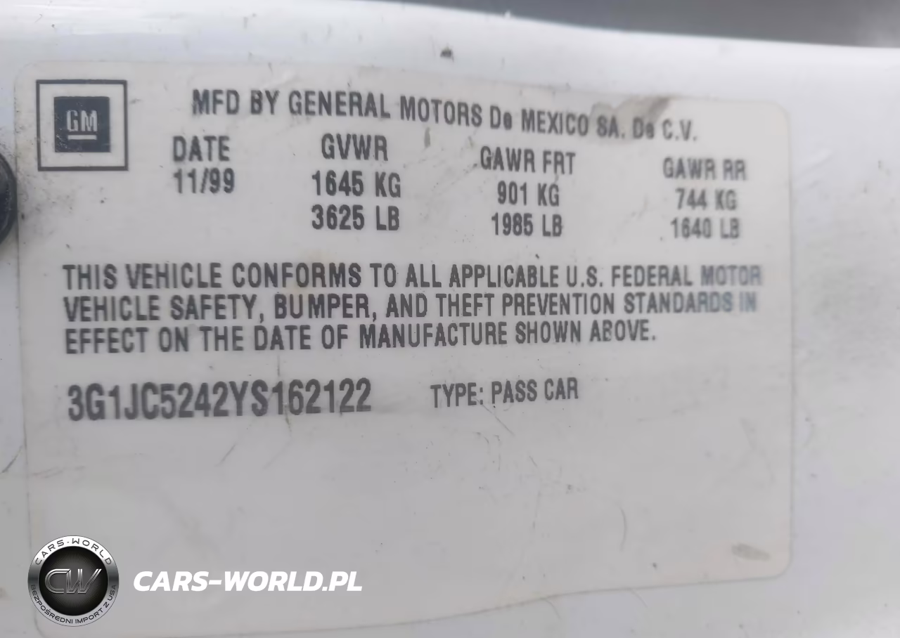 2000 Chevrolet Cavalier VIN:3G1JC5242YS162122 - 9