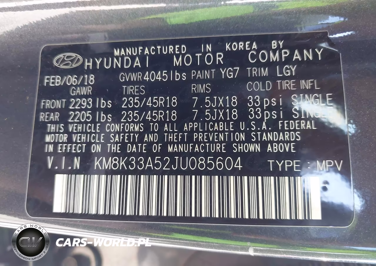 2018 Hyundai Kona Limited VIN:KM8K33A52JU085604 - 9