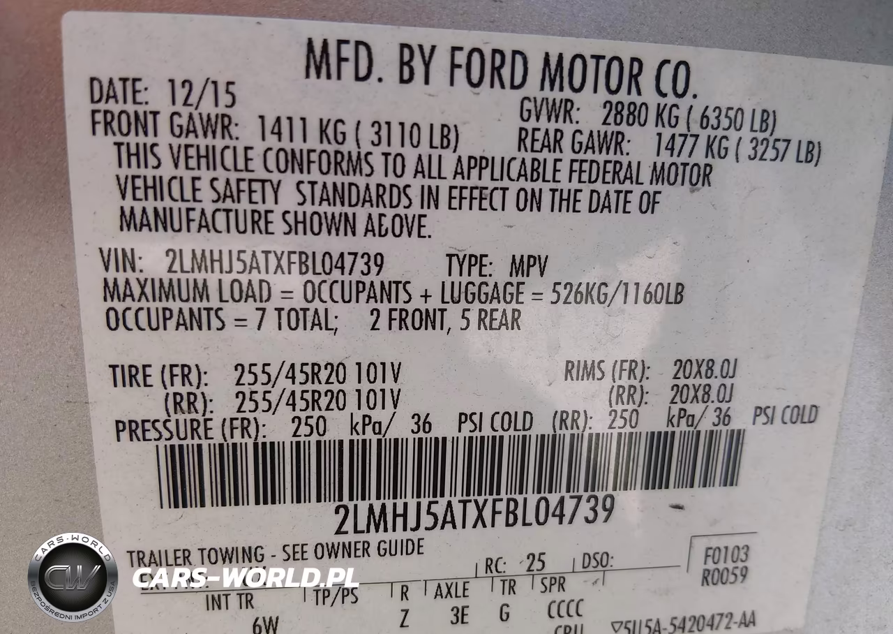 2015 Lincoln Mkt Ecoboost VIN:2LMHJ5ATXFBL04739 - 9