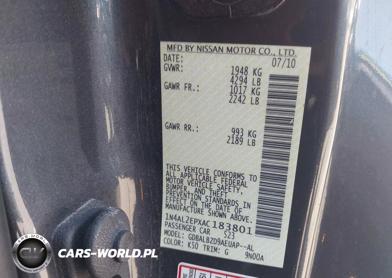 2010 Nissan Altima 2.5 S VIN:1N4AL2EPXAC183801 - 9