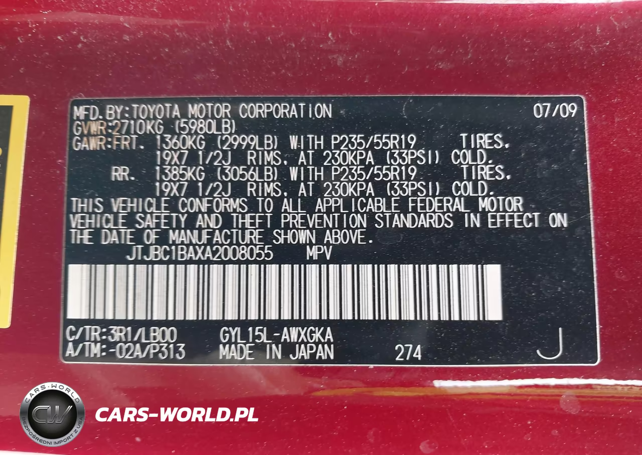 2010 Lexus Rx 450H VIN:JTJBC1BAXA2008055 - 9