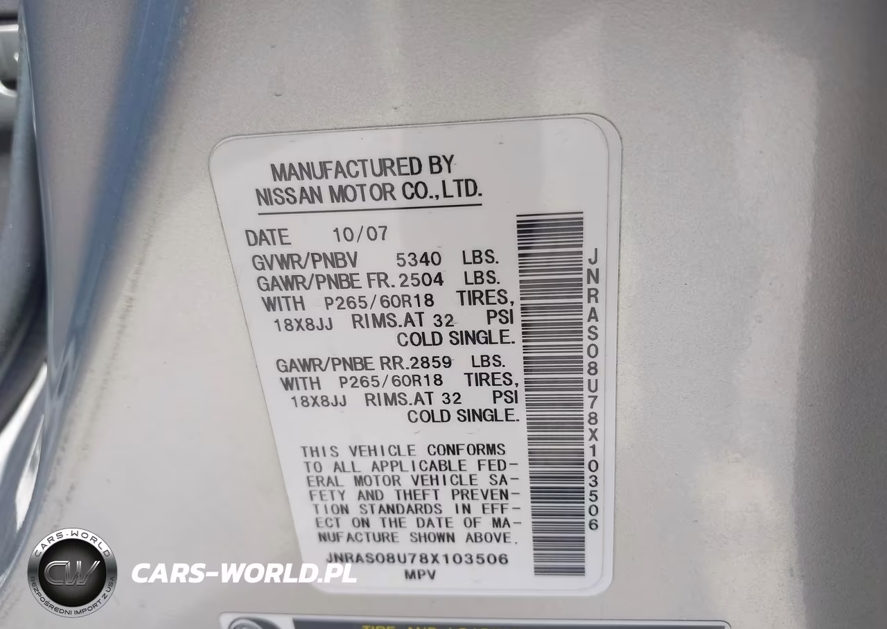 2008 Infiniti Fx35 VIN:JNRAS08U78X103506 - 9