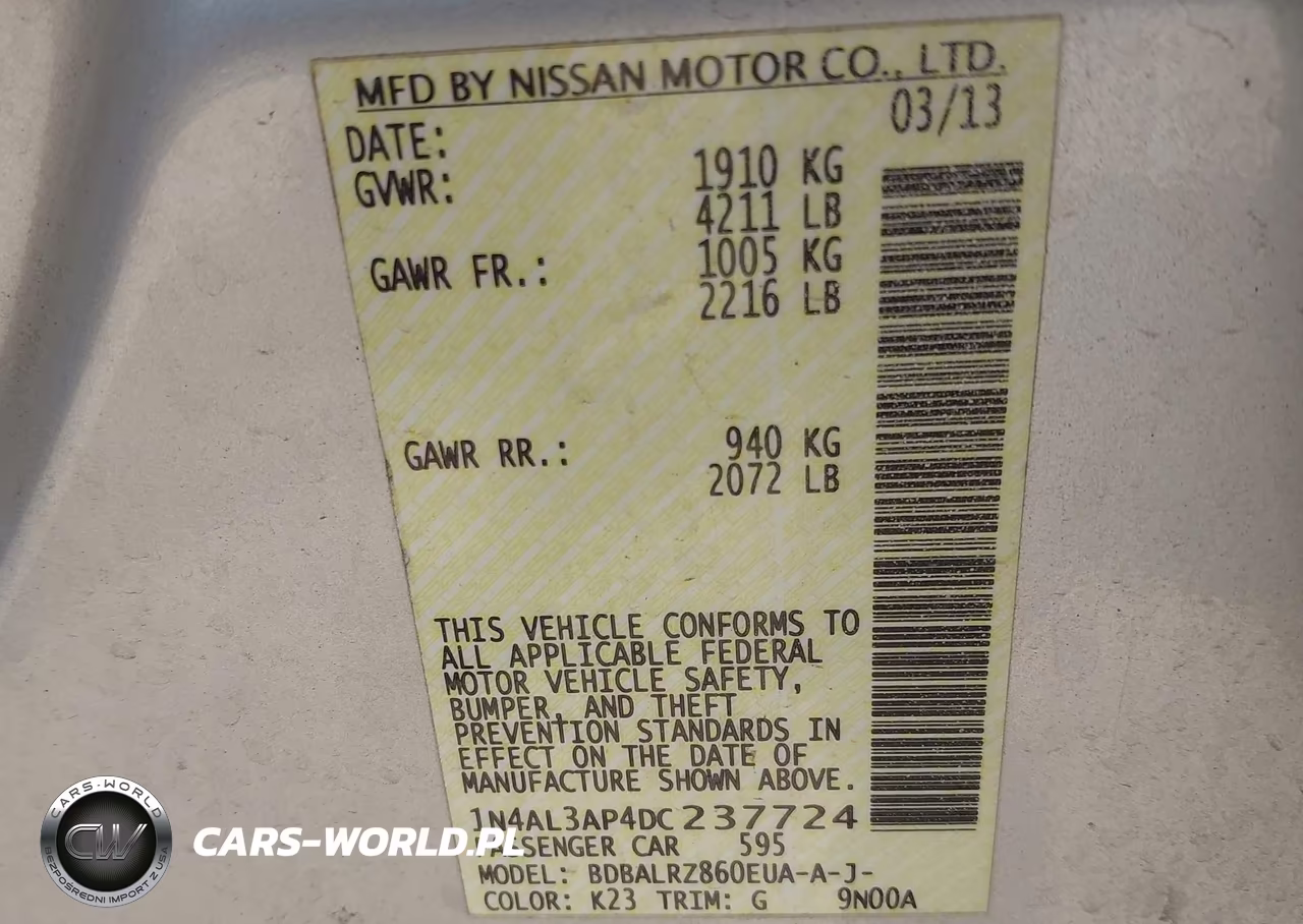 2013 Nissan Altima 2.5 S VIN:1N4AL3AP4DC237724 - 9