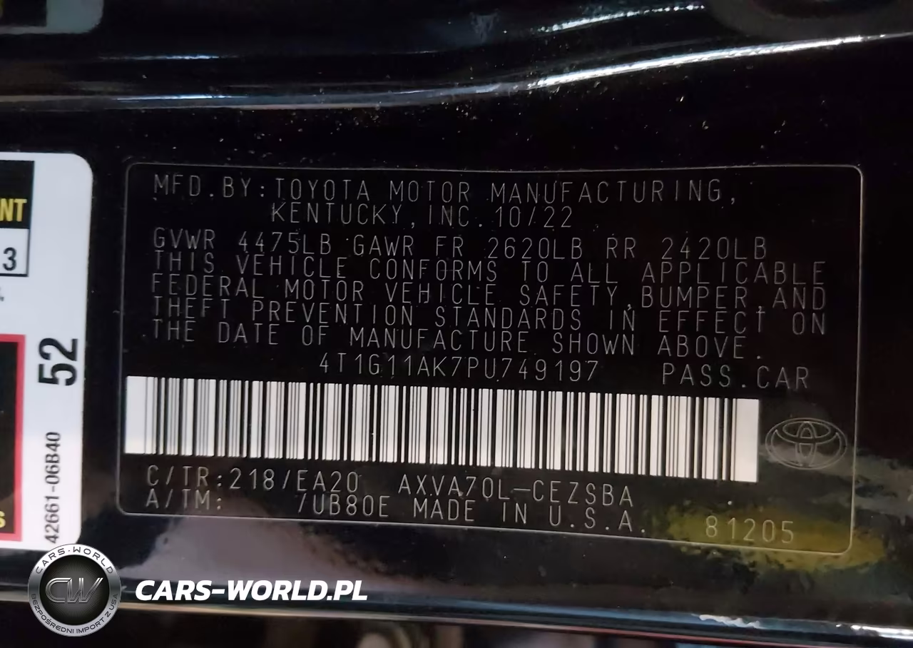 2023 Toyota Camry Se VIN:4T1G11AK7PU749197 - 9